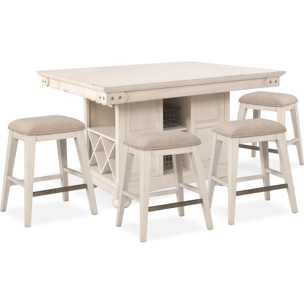 new haven ch white  pc counter height dining room   