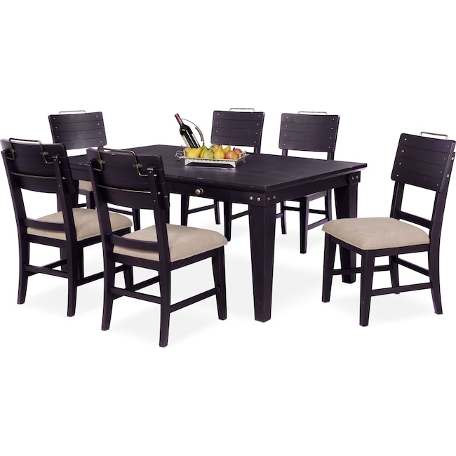 Dining Room Furniture - New Haven Dining Table and 6 Shiplap Side Chairs