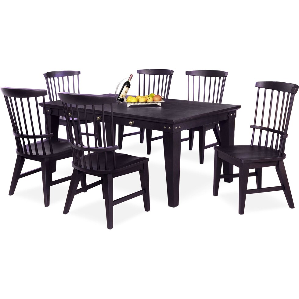 new haven black  pc dining room   