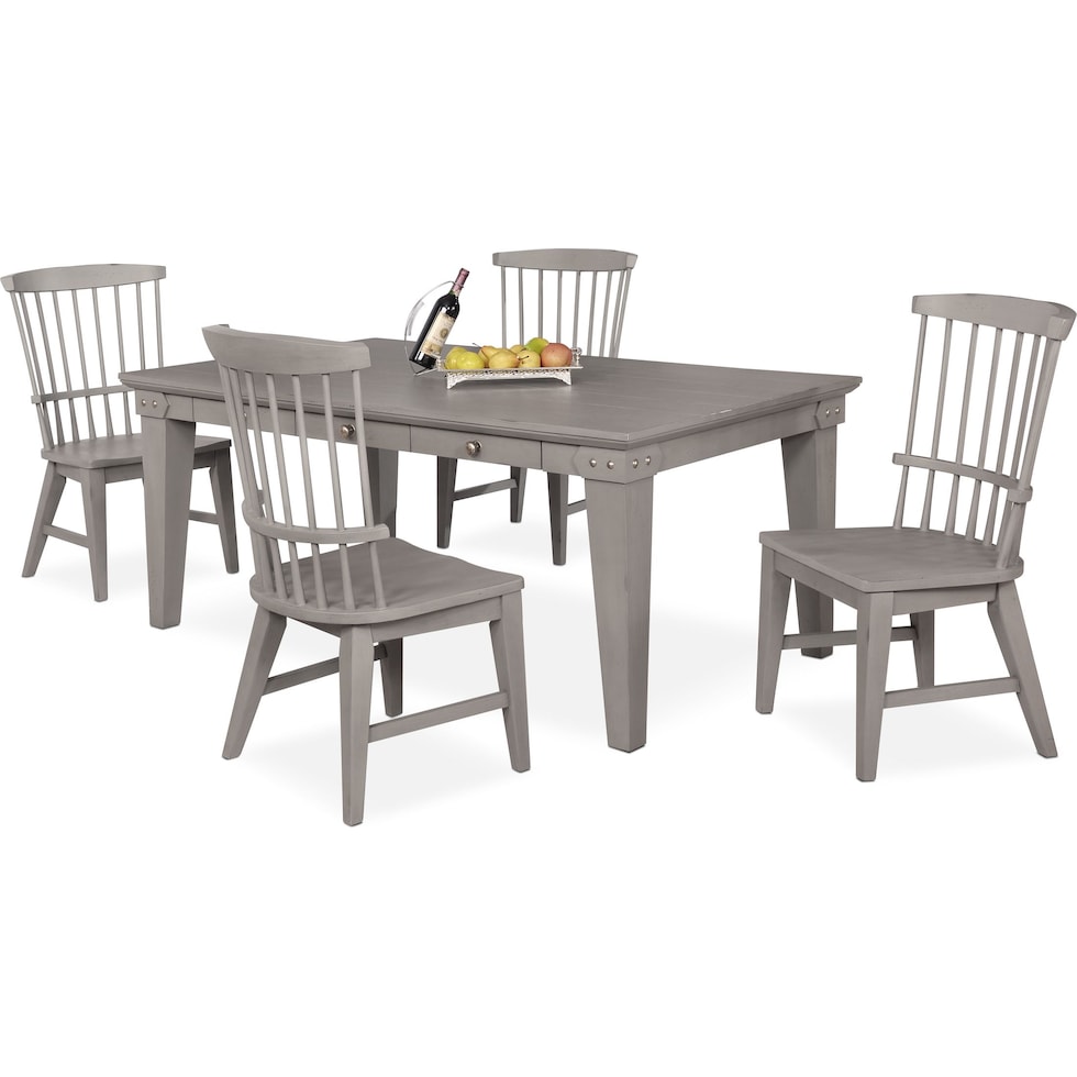 new haven gray  pc dining room   
