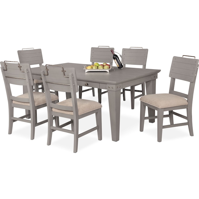 Dining Room Furniture - New Haven Dining Table and 6 Shiplap Side Chairs