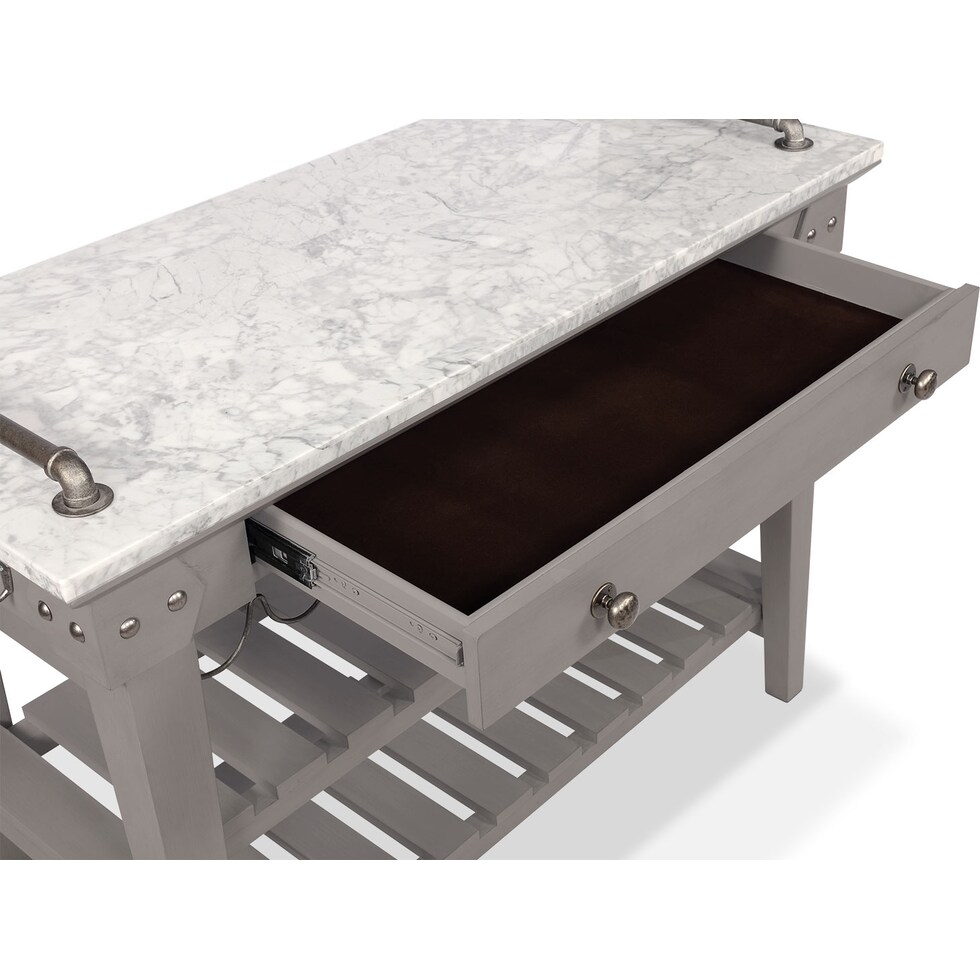 new haven gray serving cart   