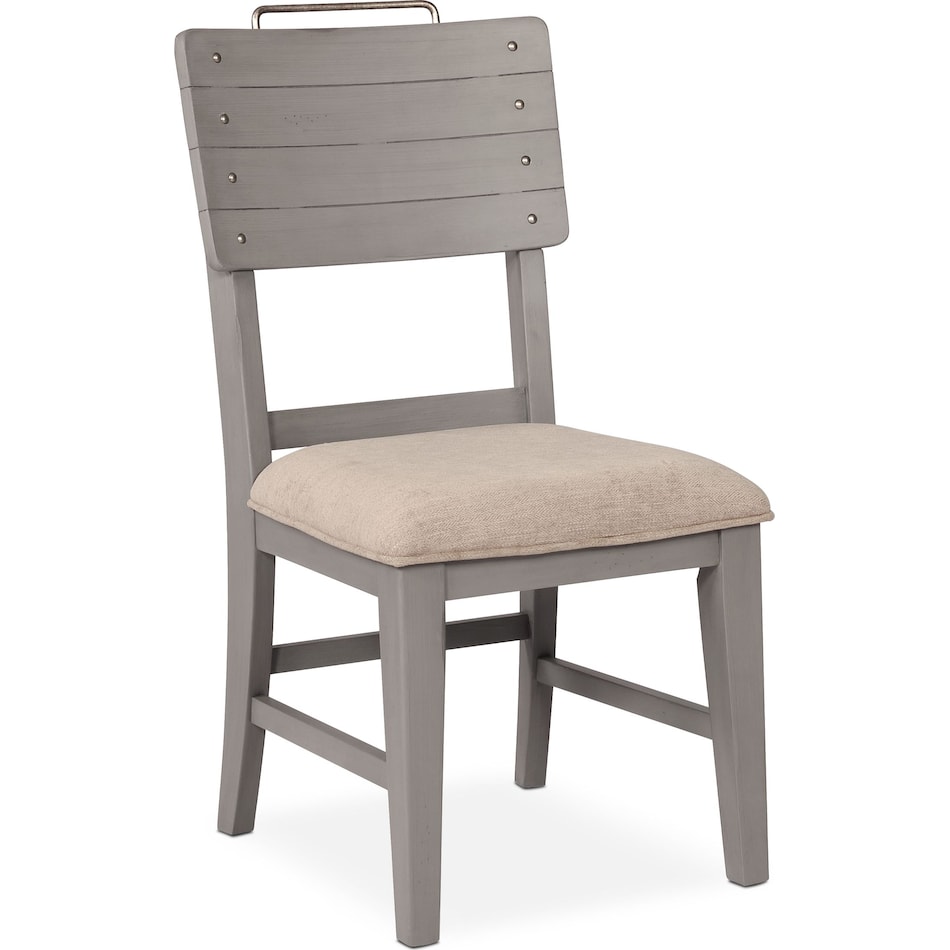new haven gray upholstered side chair   