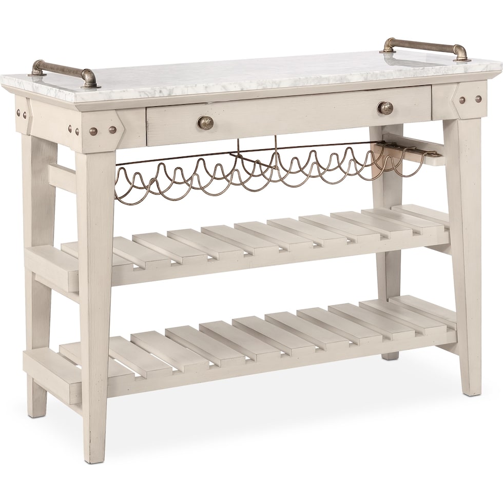 new haven white serving cart   