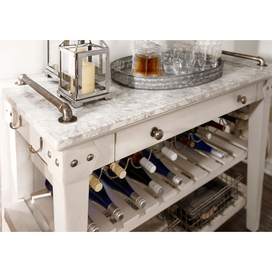 new haven white serving cart   