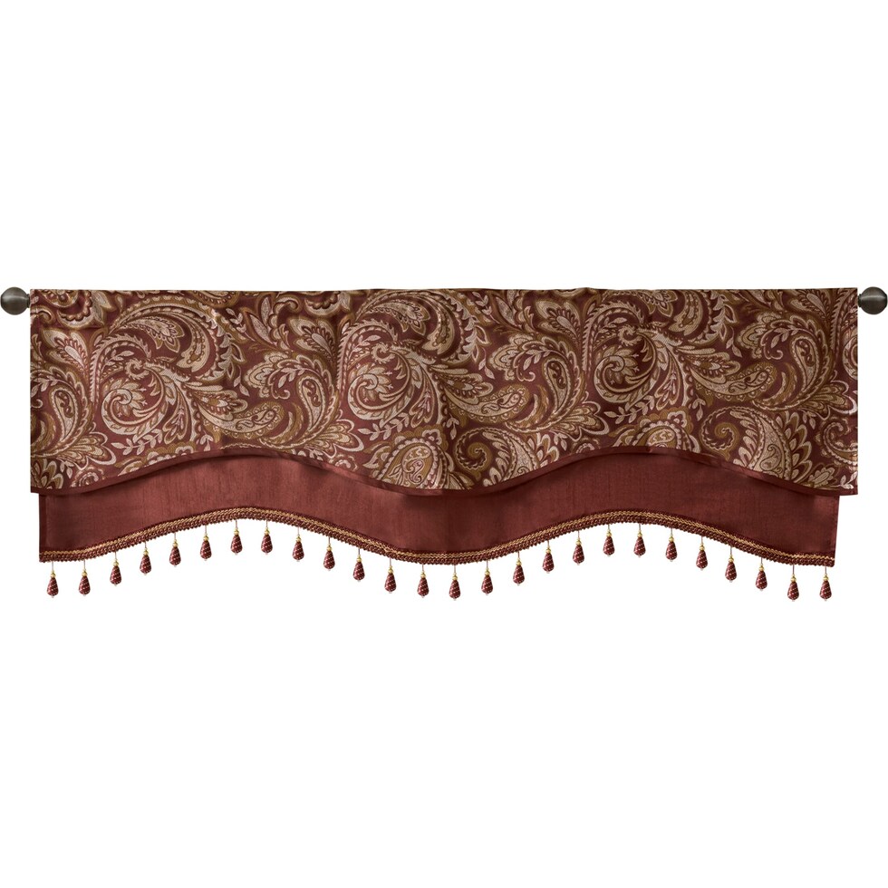 newburgh red window valence   