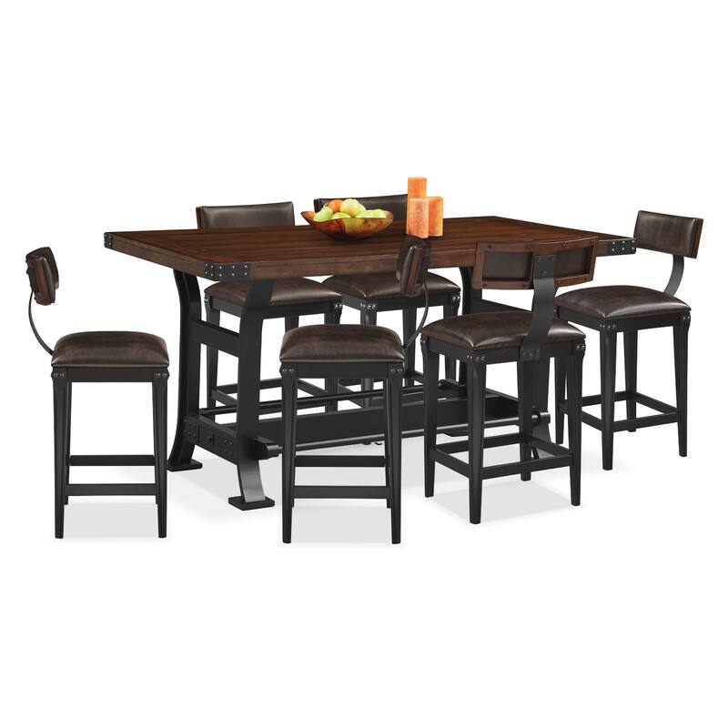 Newcastle CounterHeight Dining Table and 6 Stools Mahogany