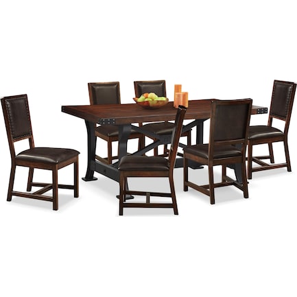 Newcastle Dining Table and 6 Dining Chairs - Mahogany