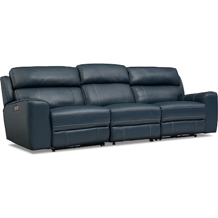 Newport 3-Piece Dual-Power Reclining Sofa - Blue