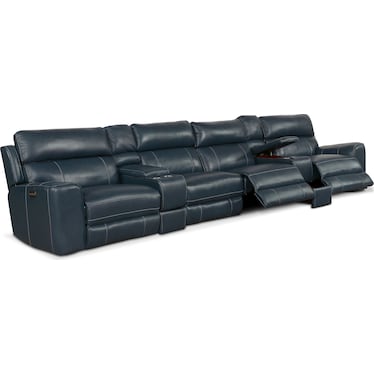 Newport 6-Piece Dual-Power Reclining Sectional with 4 Reclining Seats