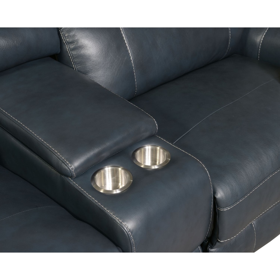 newport blue power home theater sectional   
