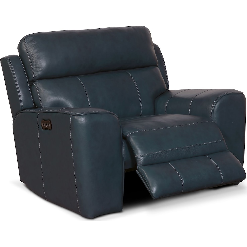 newport blue power recliner   