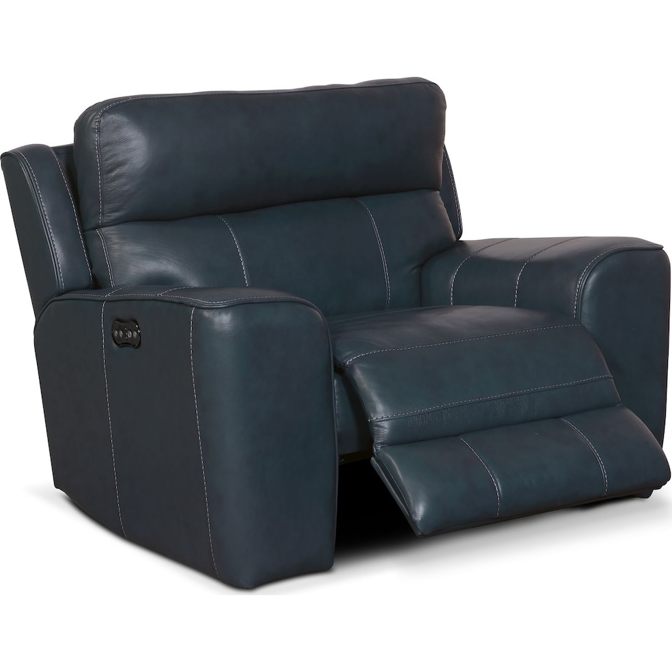 newport blue power recliner   