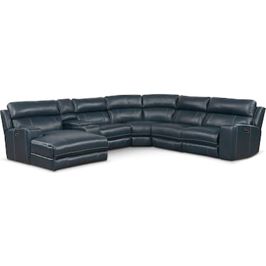Newport 6-Piece Dual-Power Reclining Sectional with Chaise