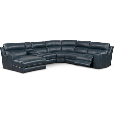 Newport 6-Piece Dual-Power Reclining Sectional with Chaise