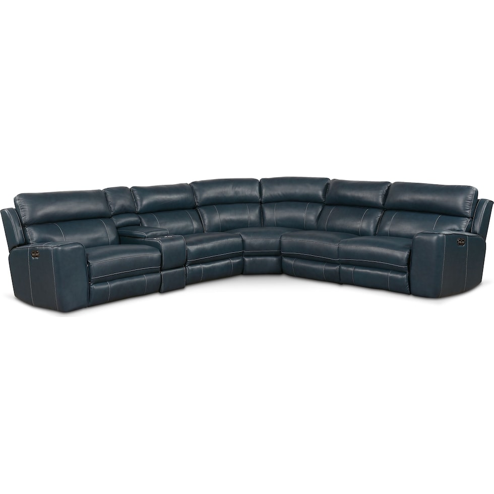 newport blue sectional   