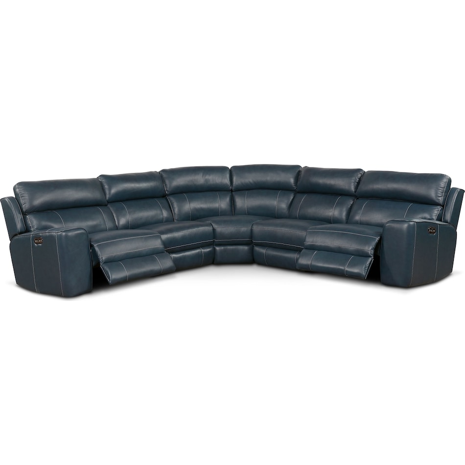 newport blue sectional   