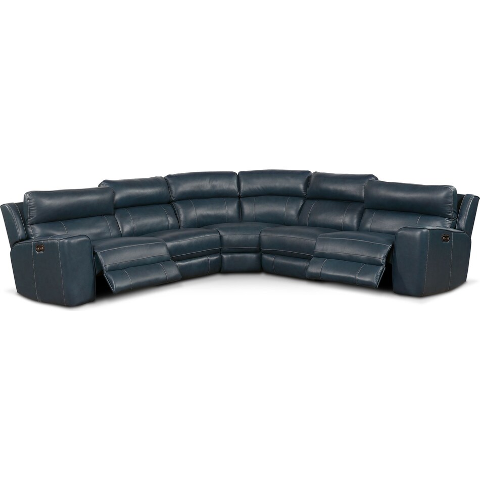 newport blue sectional   