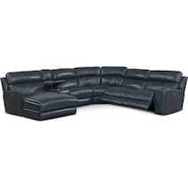 newport blue sectional   
