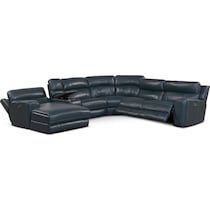 newport blue sectional   