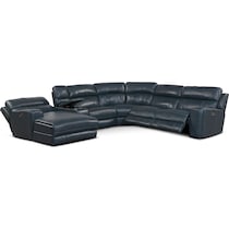 newport blue sectional   