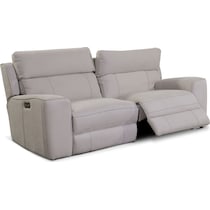 newport gray  pc power reclining sofa   