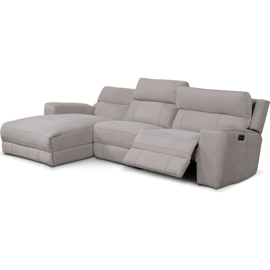 Newport 3Piece DualPower Reclining Sectional with Chaise American