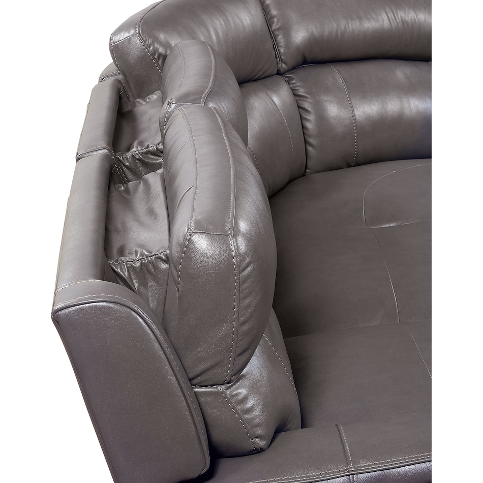 newport gray  pc power reclining sectional   