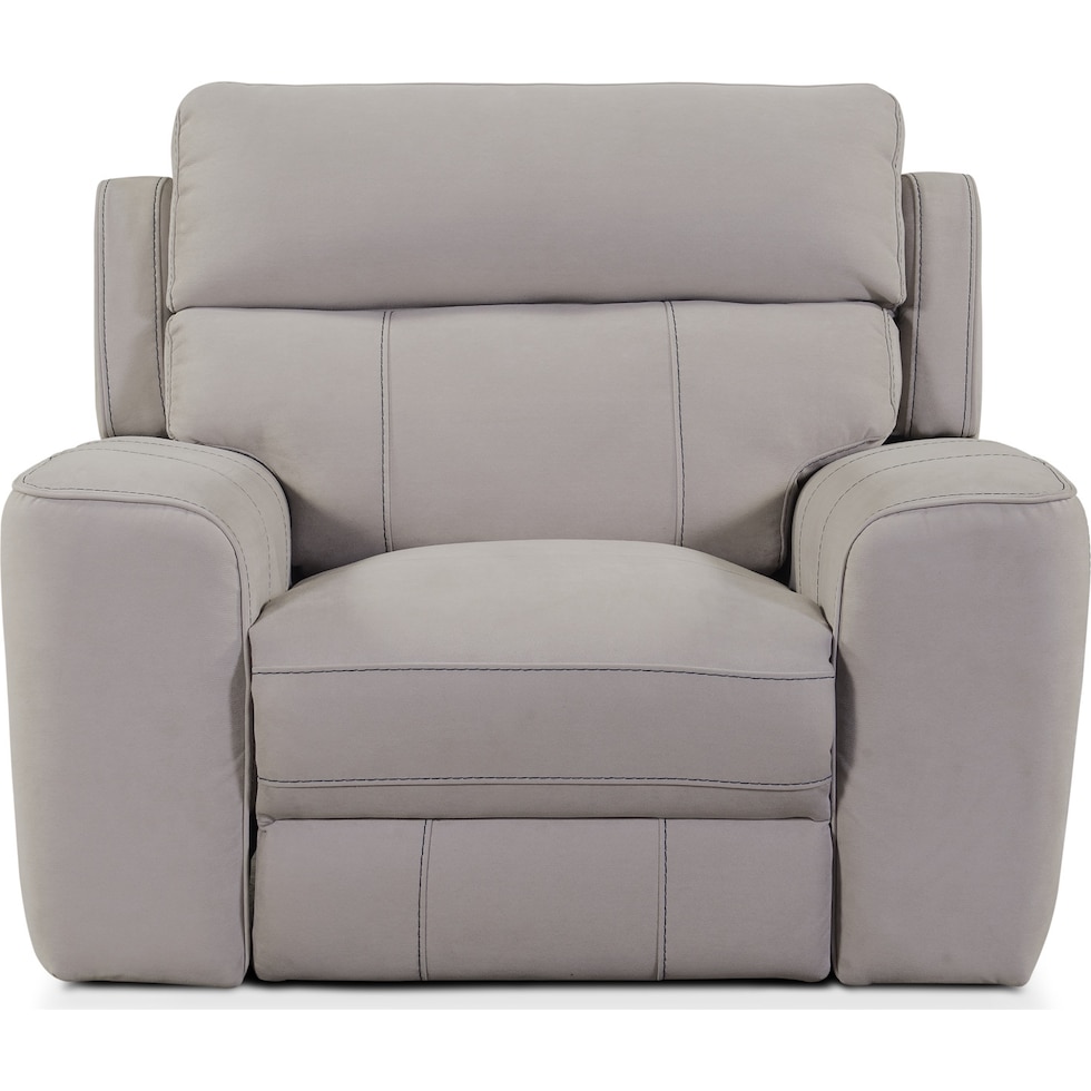 newport gray power recliner   