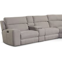 newport gray power reclining sectional   