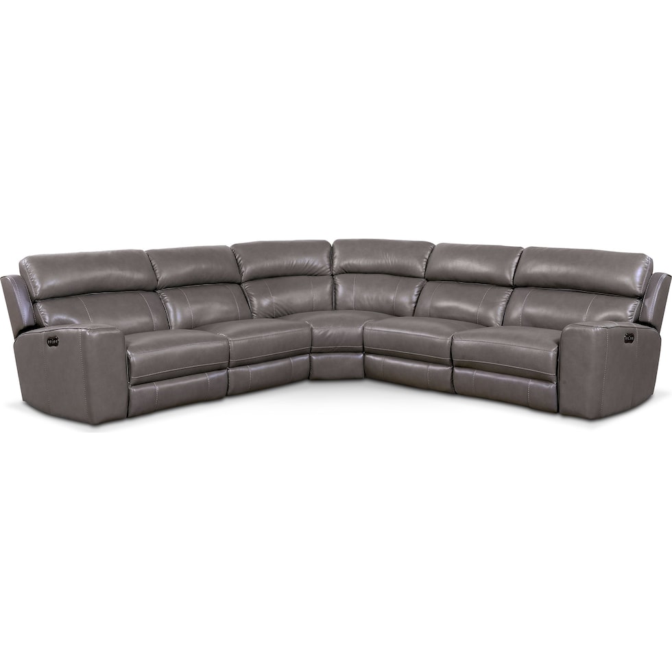 newport gray sectional   