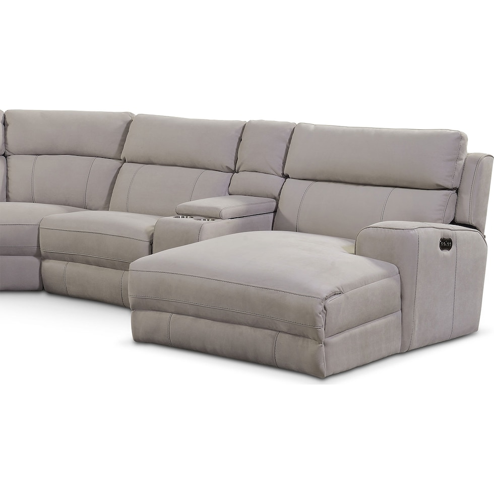 newport gray sectional   