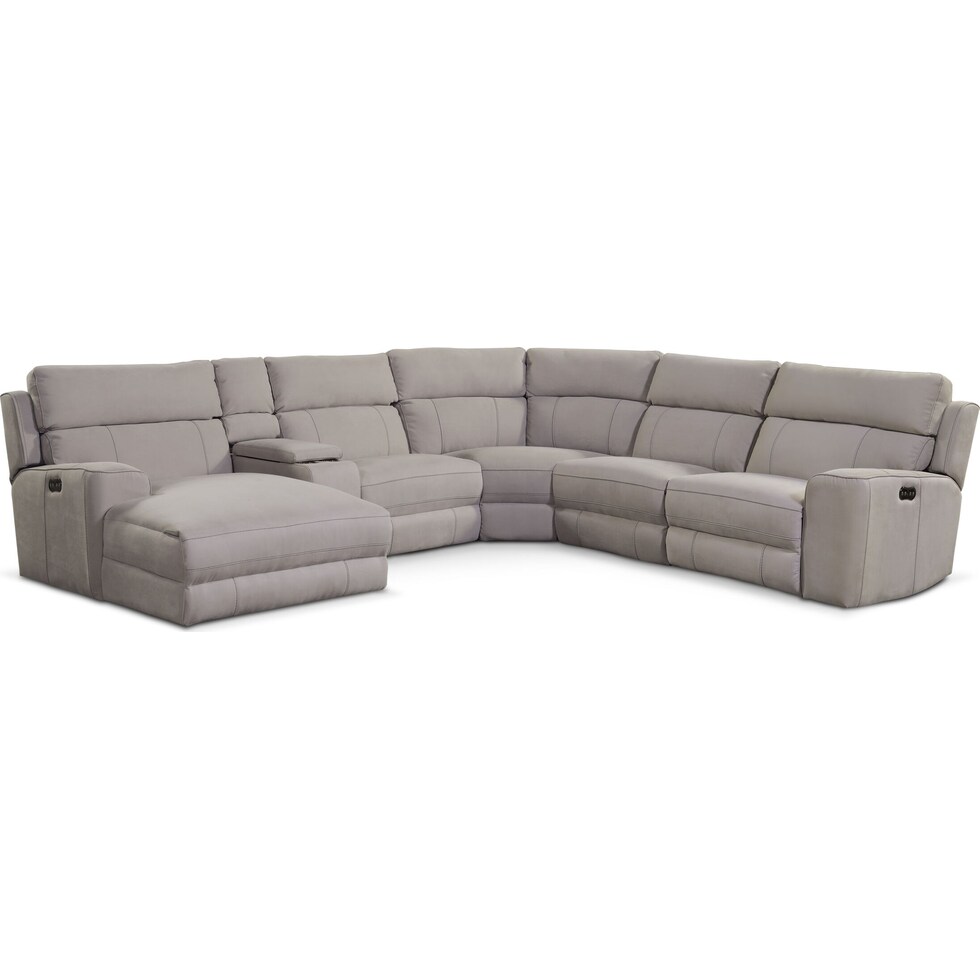 newport gray sectional   