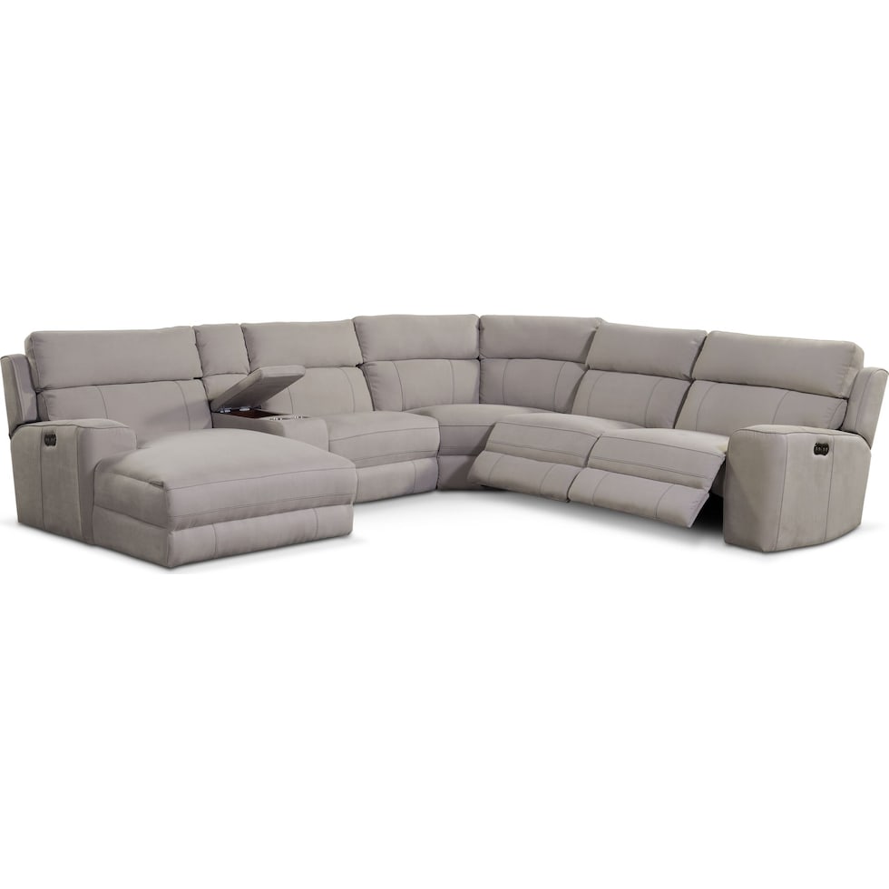 newport gray sectional   