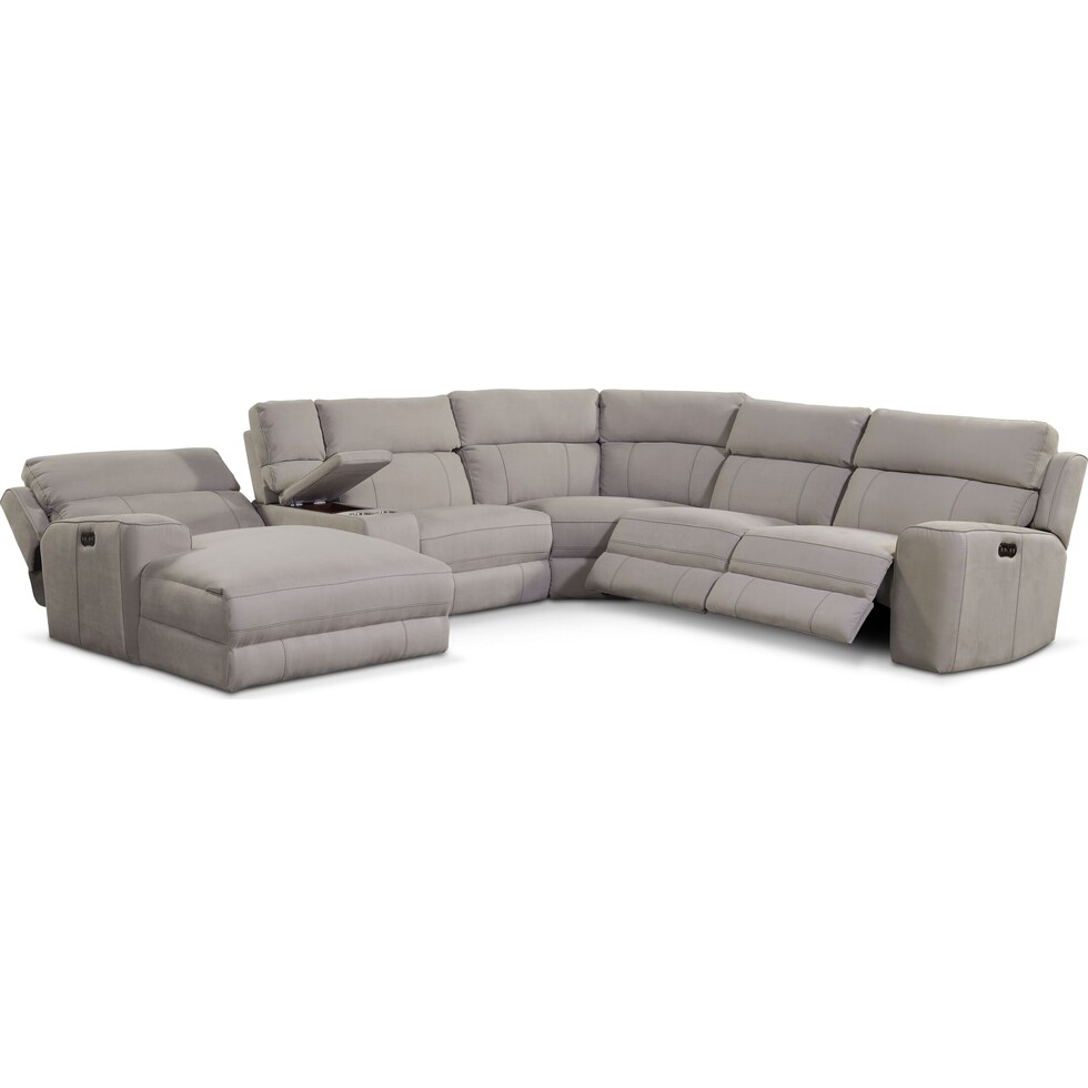 newport gray sectional   