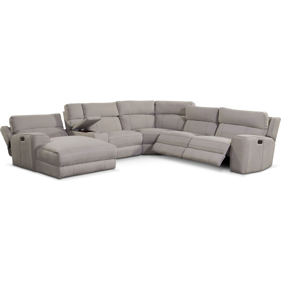 newport gray sectional   