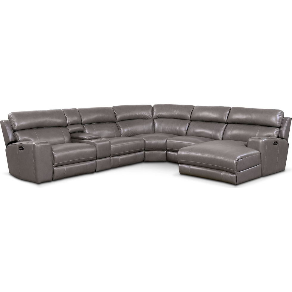 newport gray sectional   