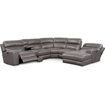 newport gray sectional   