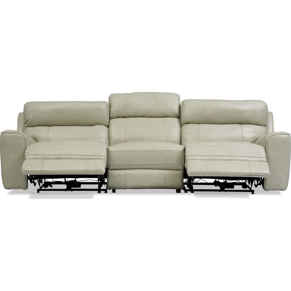 newport white  pc power reclining sofa   