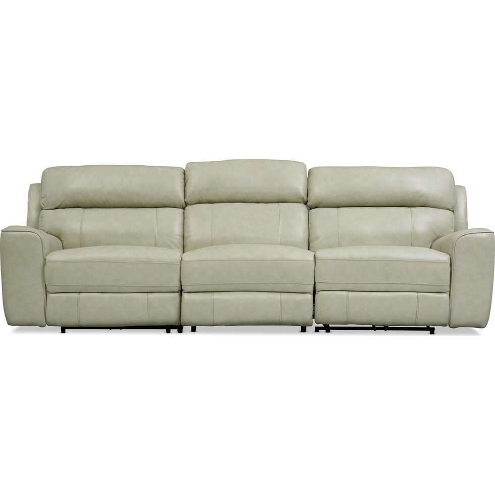 newport white  pc power reclining sofa   