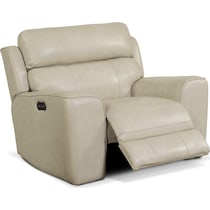 newport white power recliner   