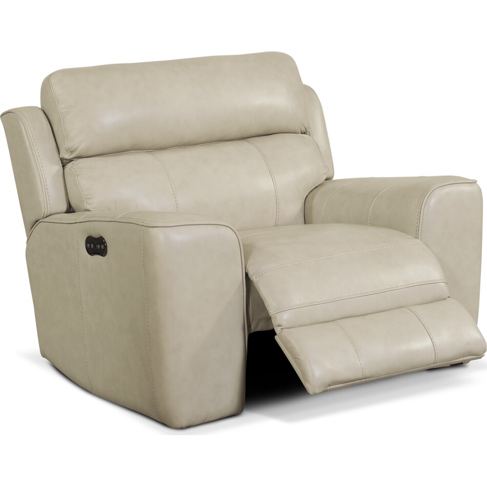 Newport DualPower Recliner Cream American Signature Furniture