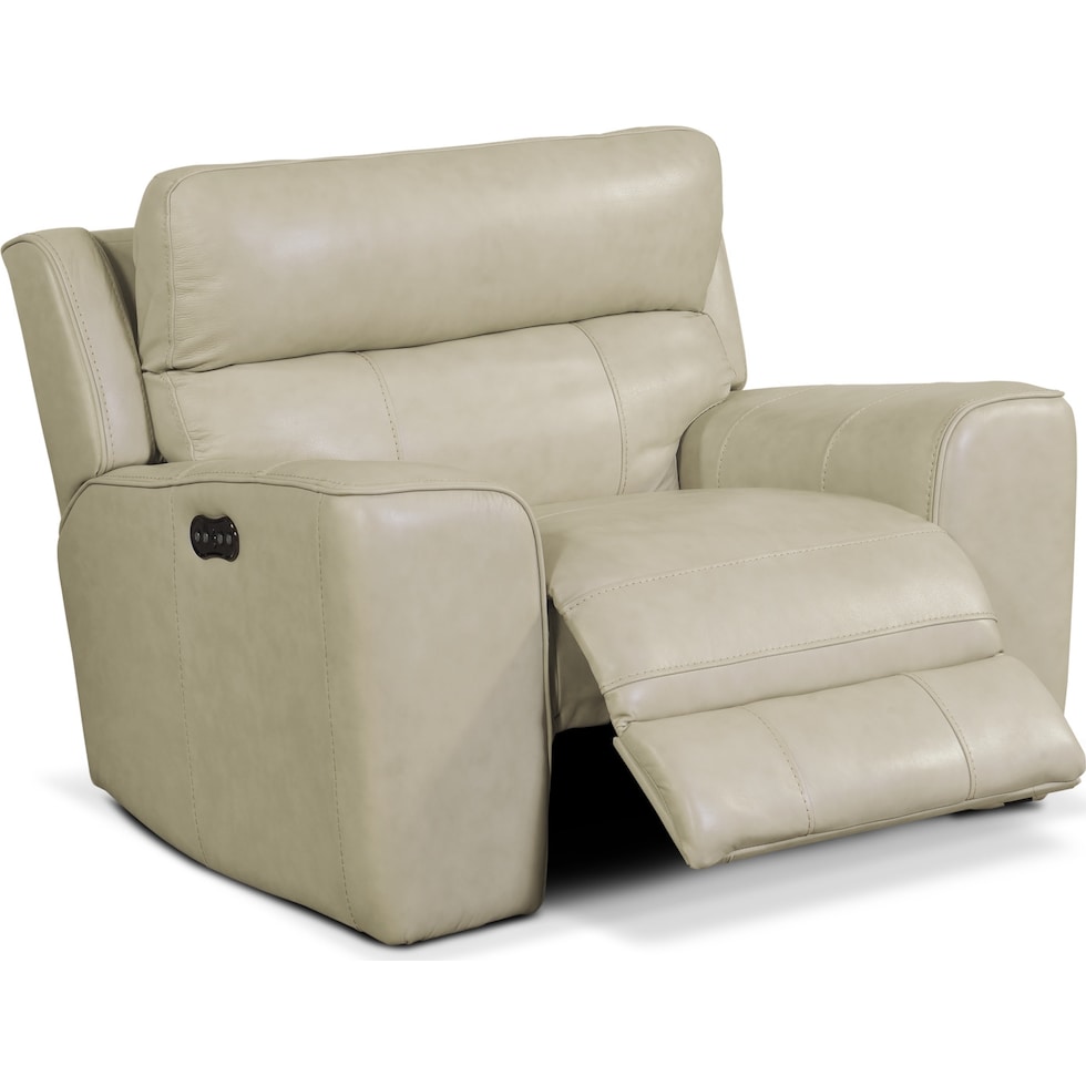 newport white power recliner   