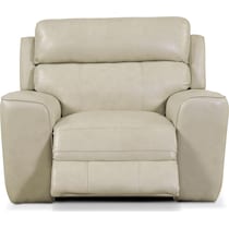 newport white power recliner   