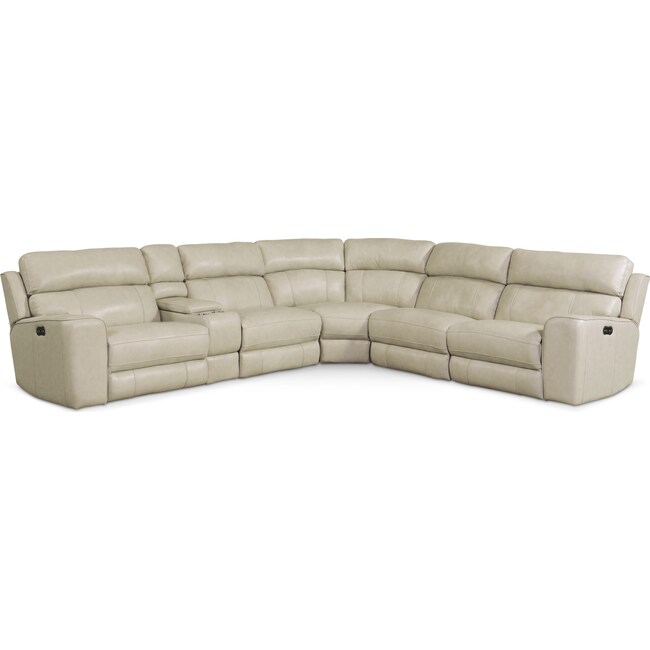 Living Room Furniture - Newport 6-Piece Dual-Power Reclining Sectional with 3 Reclining Seats