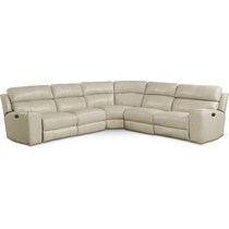 newport white power reclining sectional   
