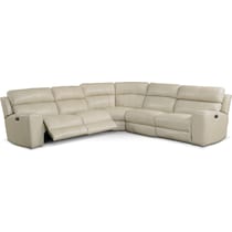 newport white power reclining sectional   