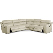 newport white power reclining sectional   