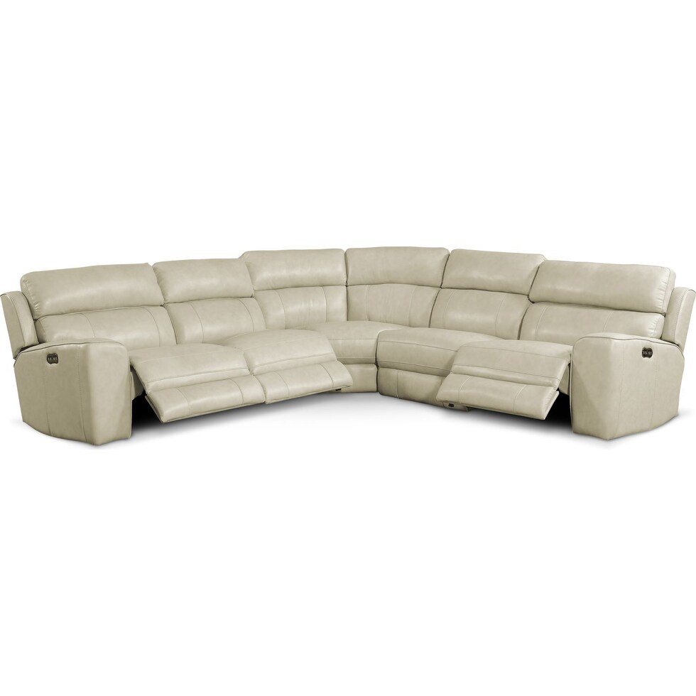 newport white power reclining sectional   