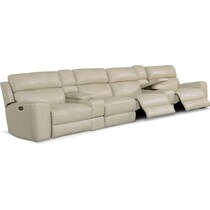 newport white power reclining sectional   